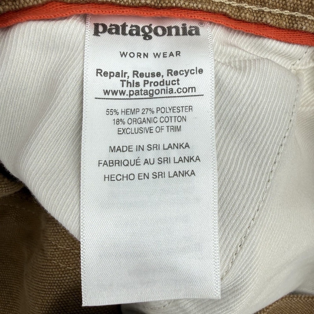 Patagonia Pants Womens 30 Iron Forge Hemp Canvas Double Knees Brown Outdoor - Picture 6 of 15